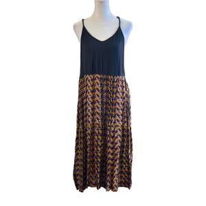 Maeve by Anthropologie Chevron Print Midi Dress with Sweater Overlay